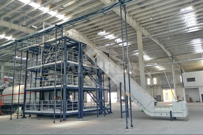 Gesloten versnipperingssysteem gebruikt in recyclingproject voor lithiumbatterijen in China