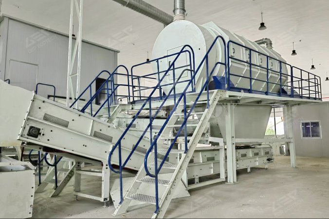 Trommelzeef voor industrieel afvalrecyclingproject in Zhejiang, China