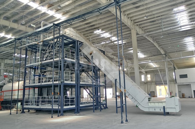 Vierassige versnipperaar voor een recyclingproject voor lithiumbatterijen in Henan, China